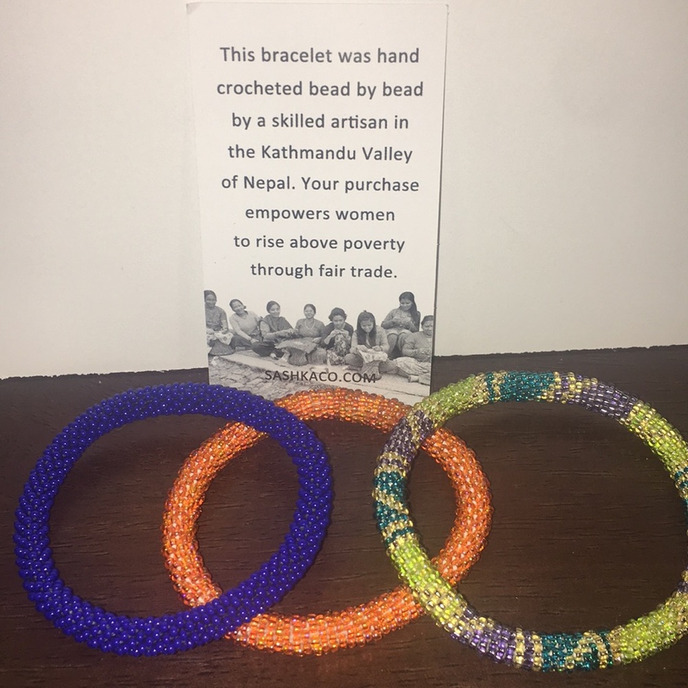 🎁✨Crocheted bead bracelets handmade in Nepal✨